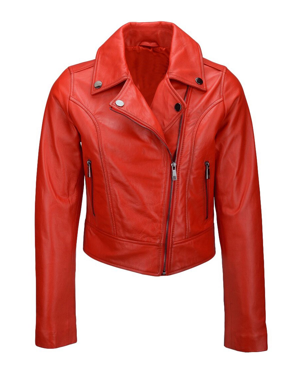 Womens Short Slim Fit Biker Jacket