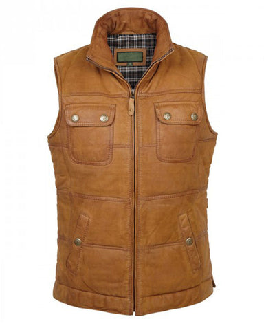 Women’s Tan Brown Leather Gilet