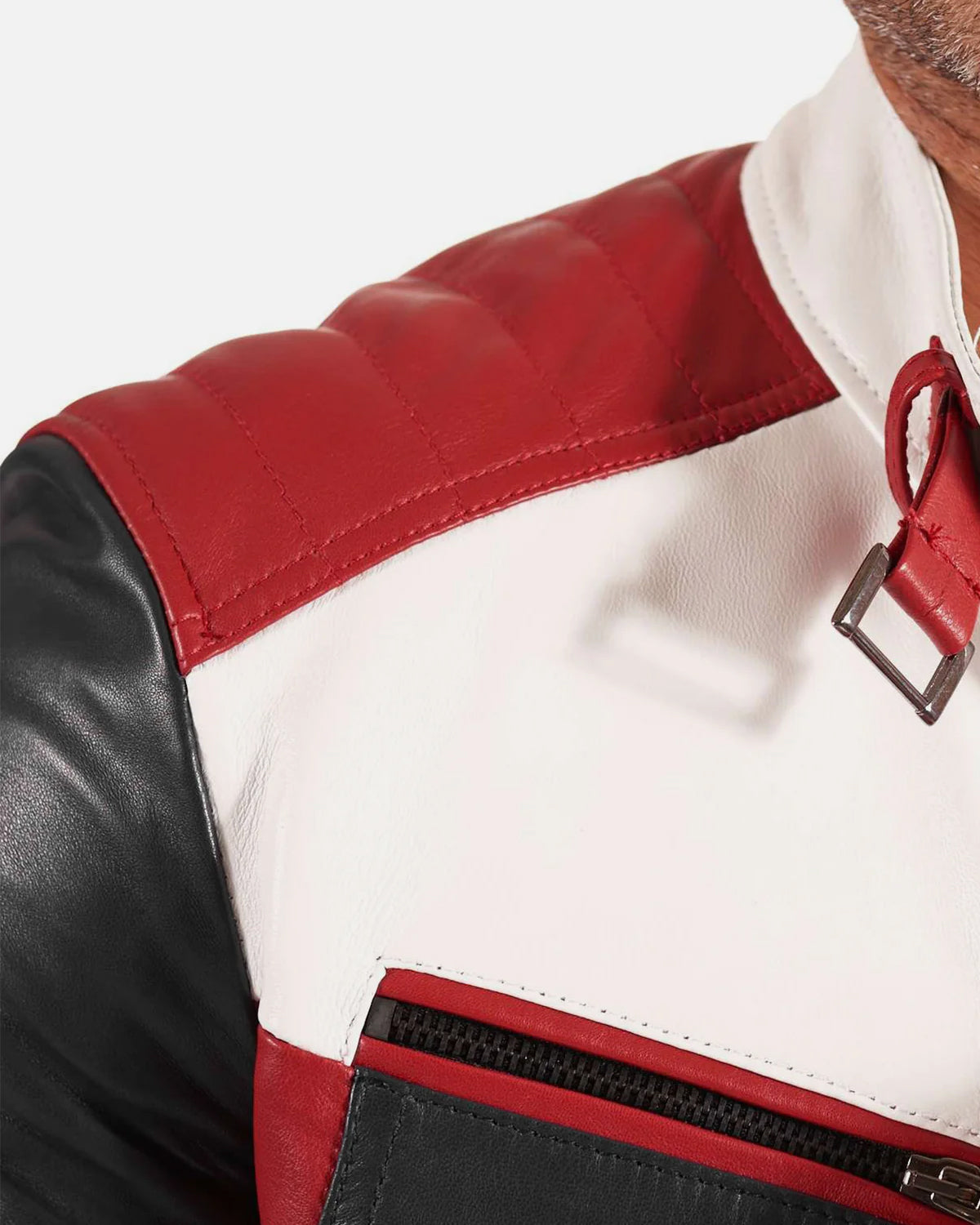 Mens Multi Color Biker Leather Jacket