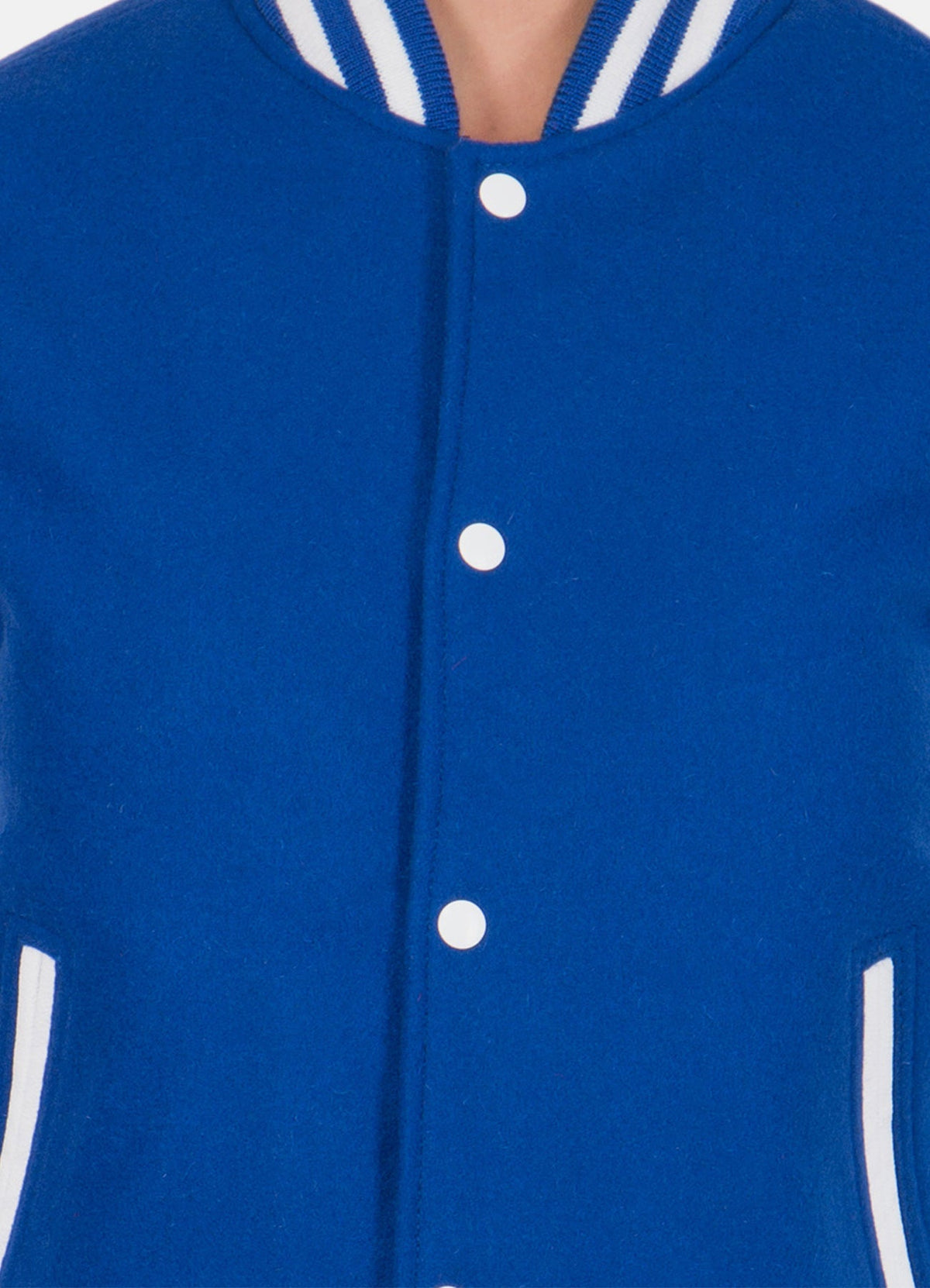 Womens Casual Blue and White Varsity Jacket